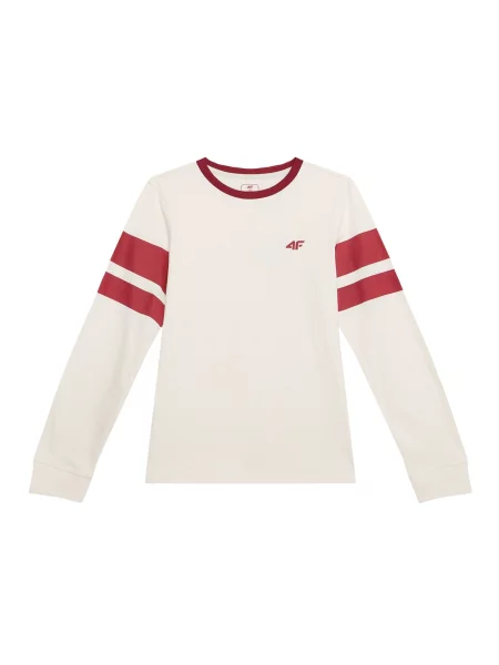 4F Junior Tricou funcțional roșu cireș / murdar alb