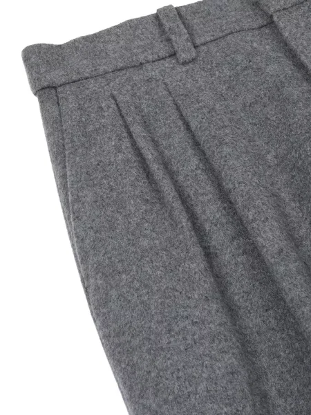 Pantaloni Tomboy de lână plisate gri