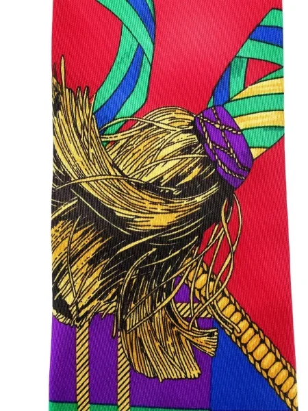 Hedvábná kravata Versace Pre-owned s potiskem s vázáním červená