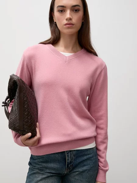 Answear.LAB pulover pentru femei din lână merino roz