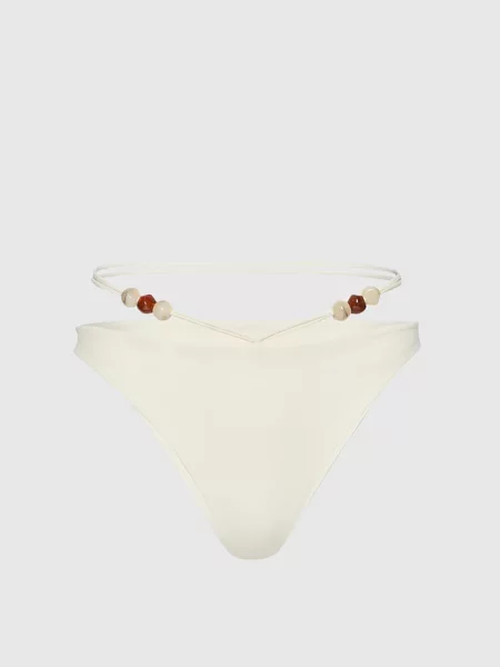 Трусики від купальника з намистинами Magda Butrym білі