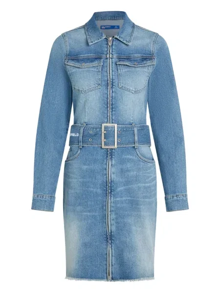 Rochie din denim Karl Lagerfeld Jeans de costum albastru