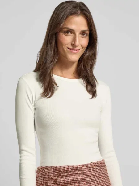 Bluzka z długim rękawem o kroju slim fit z mieszanki bawełny model ‘CHLOE’ Vero Moda biała