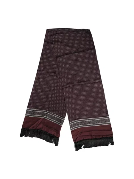 Jedwabna szal Dolce And Gabbana w grochy elegancka brązowa
