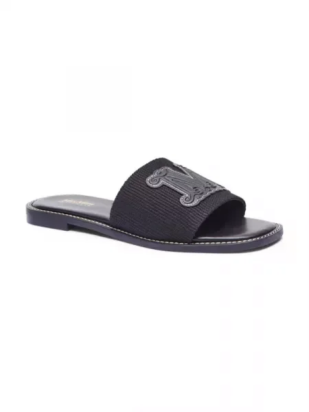 Max Mara Leisure Șlapi GENE cu adaos de piele negru