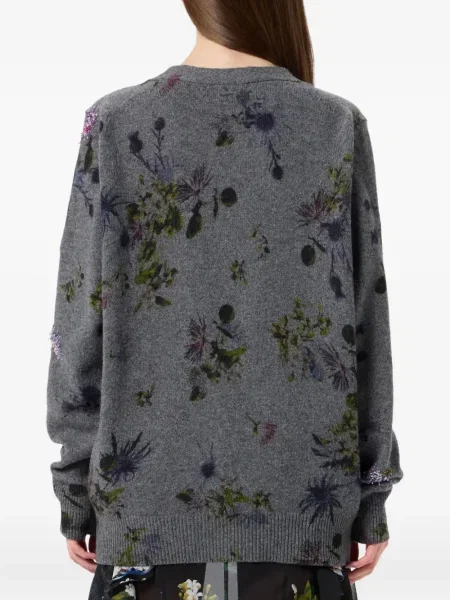 Cardigan Blumarine cu model floral cu mărgele gri