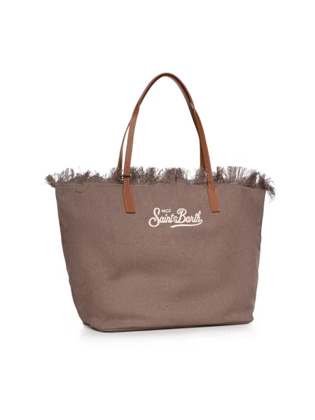 Shopperka Mc2 Saint Barth skórzana brązowa