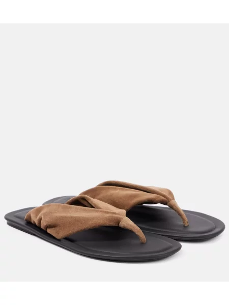 Stringi Brunello Cucinelli zamszowe brązowe