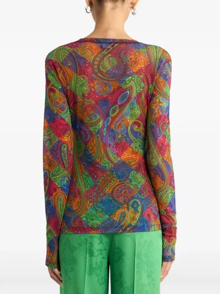 Top Etro cu model paisley roșu