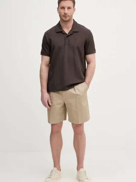 Calvin Klein Jeans Tricou polo Easy Micro Waffle maro