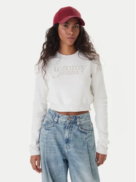 Tommy Jeans Пуловер Chenille Екрю