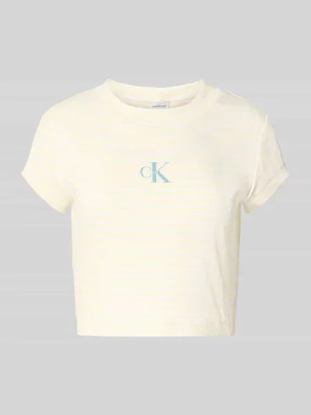 Przycięty T-shirt w z logo Calvin Klein Jeans
