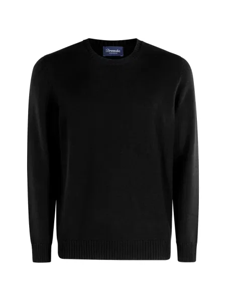 Lung pulover Drumohr cu decolteu rotund negru