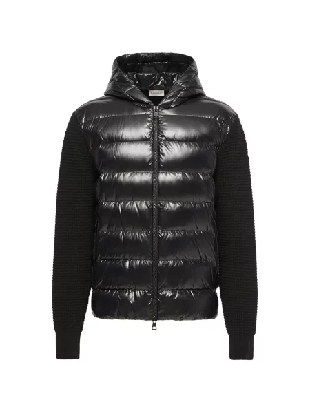 Geacă Moncler cu glugă negru