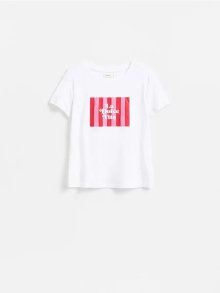 Reserved Tricou din cu imprimeu alb