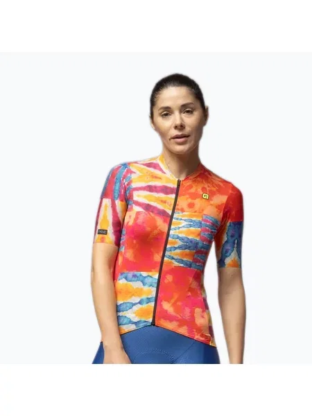 Tricou de ciclism pentru femei Alé Clorofilla orange combo portocaliu