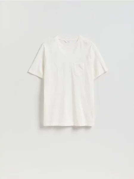 Reserved Tricou cu croială regular și crem