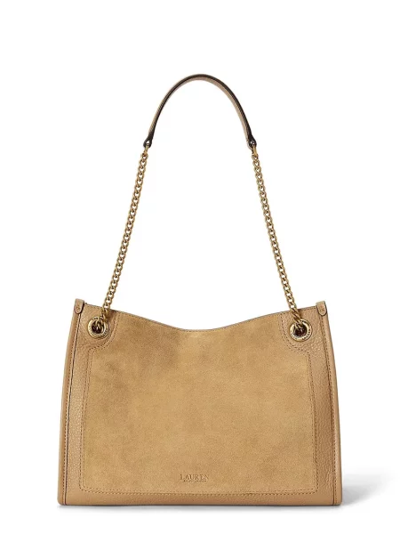 Geantă Lauren Ralph Lauren din piele maro