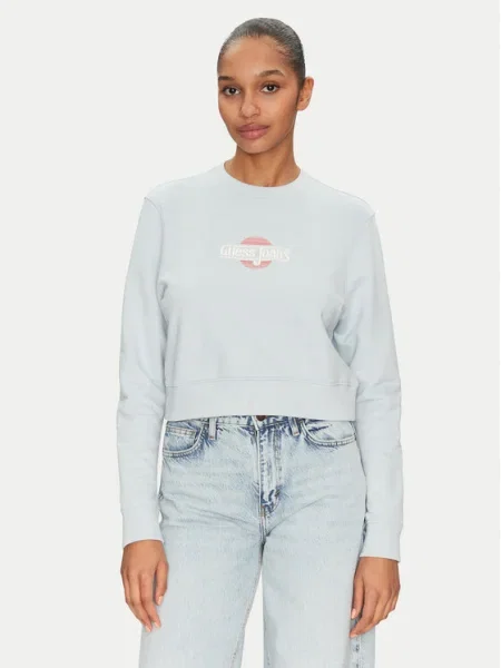 Суитчър Guess Jeans с апликация синьо