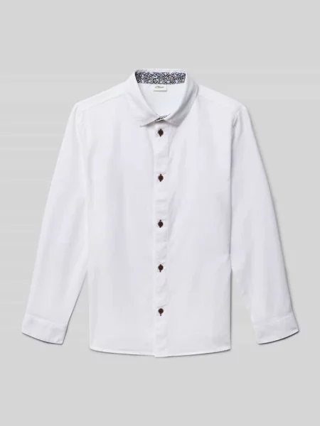Koszula casualowa o kroju regular fit z czystej bawełny S.oliver Red Label biała