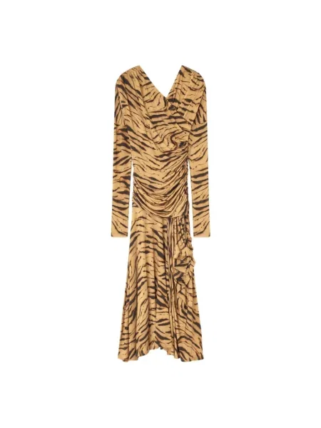 Sukienka Ganni brązowa