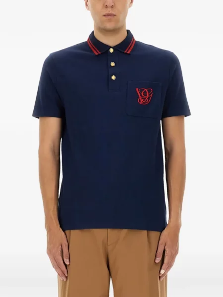 Tricou polo Valentino Garavani cu autograf albastru