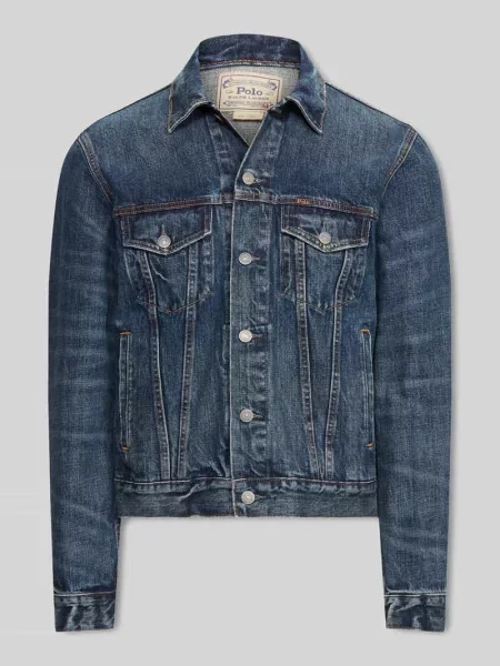 Kurtka jeansowa o fasonie shaped fit z czystej Polo Ralph Lauren niebieska