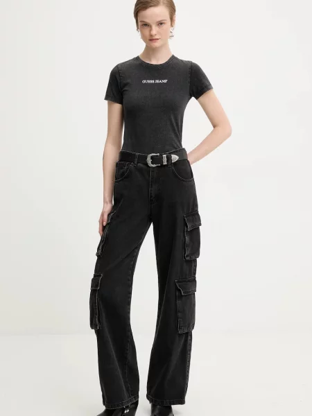 Kratka majica Guess Jeans črna