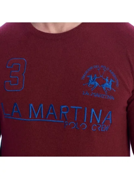 Bluza La Martina wełniana klasyczna czerwona