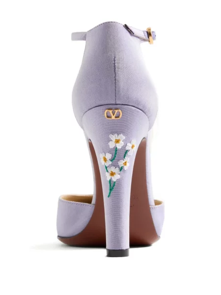 Zkrácené lodičky Valentino Garavani na ramínka fialové