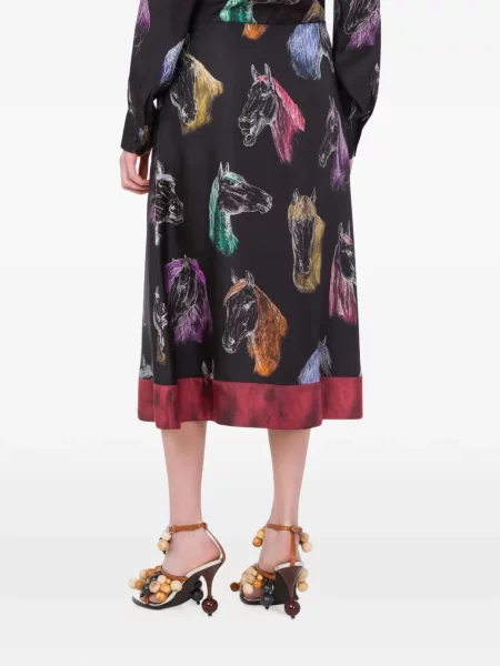 Fustă midi Moschino cu imagine negru