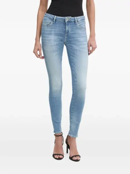 Skinny jeansy skinny Guess niebieskie