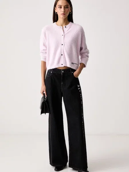 Karl Lagerfeld Jeans Blugi Wide Leg negru