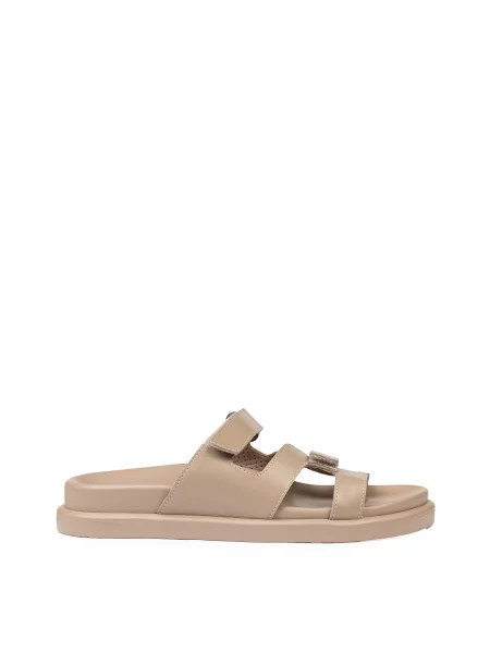 Шкіряні Шльопанці Alex Bell бежевий
