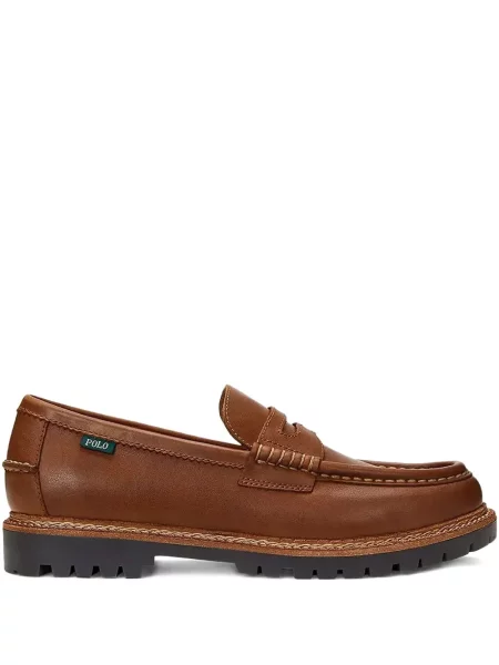 Ochelari de soare Polo Ralph Lauren din piele de căprioară cu imagine de costum albastru