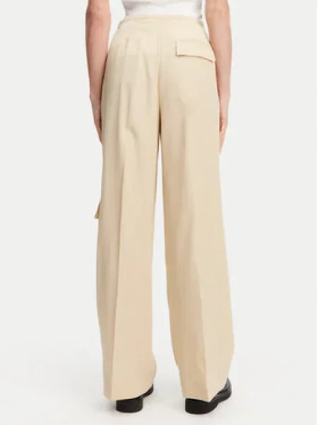 Calvin Klein Szövet nadrág Wide Leg bézs