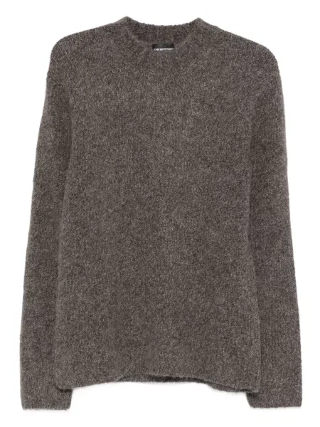 Gyapjú kerek nyakú szvetter Emporio Armani barna