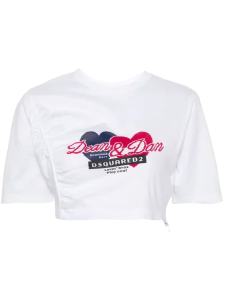Cropp tricou Dsquared2 alb