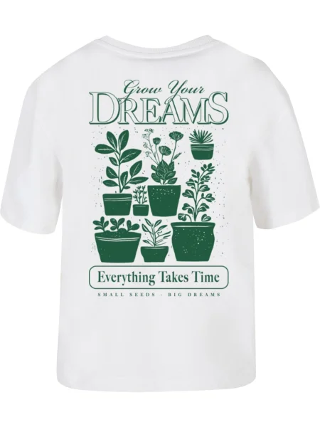 Miss Tee Tričko Grow Your Dreams And Plants zelená biela