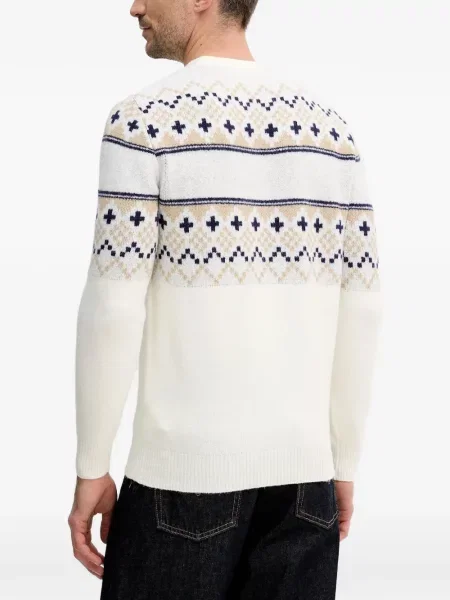 Pulover Guess cu decolteu rotund alb
