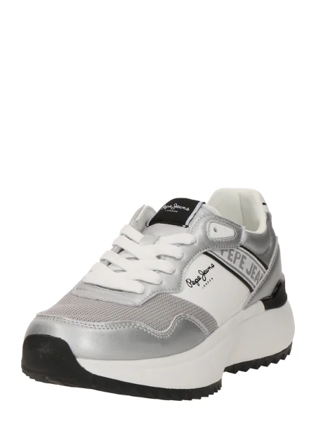 Pantofi Pepe Jeans plasă argintiu