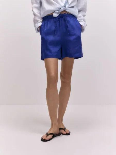 Reserved Лляні шорти гіацинтовий 