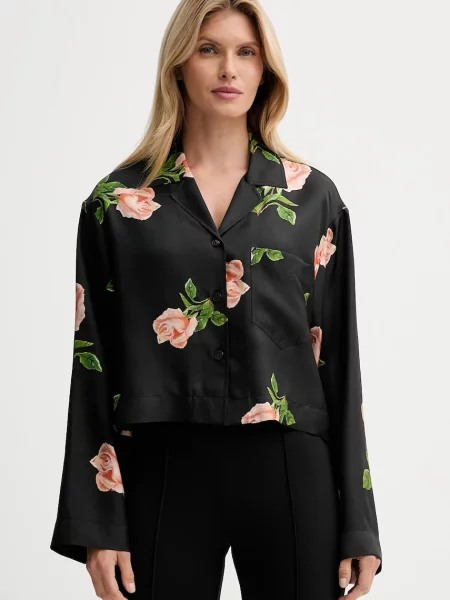 Svilena srajca Nanushka črna