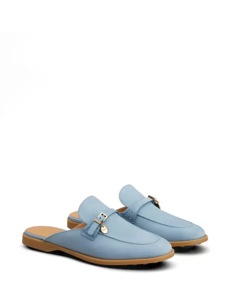 Papuci tip mules Tod's din piele albastru