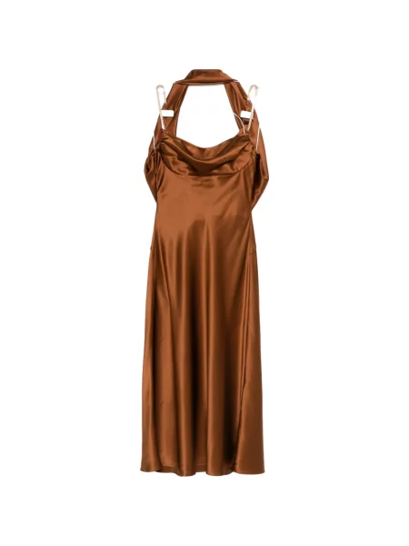 Sukienka midi Rebecca Vallance z kryształkami brązowa