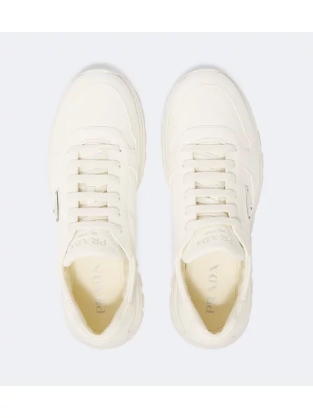 Sneakerși Prada din piele alb