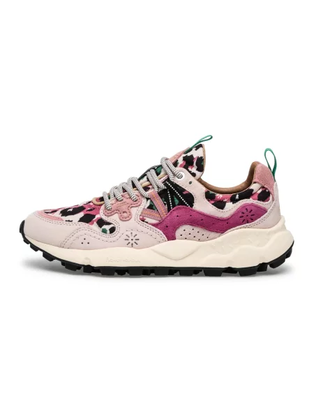Sneakersy Flower Mountain skórzane w kwiatki różowe