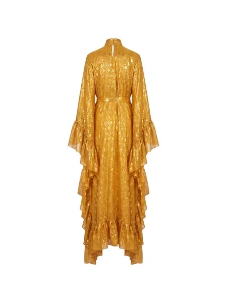Rochie maxi Taller Marmo cu volane galben