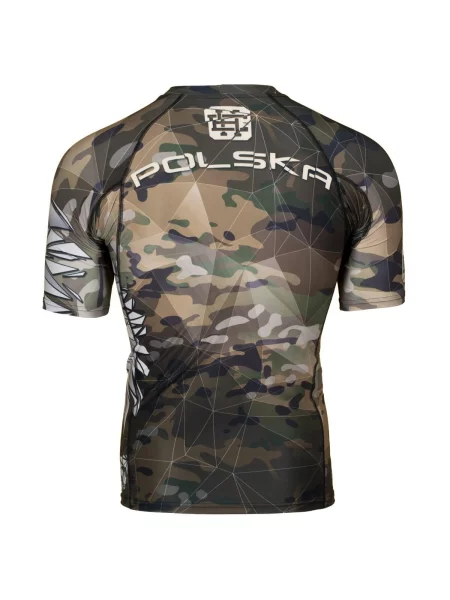 Koszulka Rashguard MMA na Siłownię EXTREME HOBBY POLSKA CAMO zielona