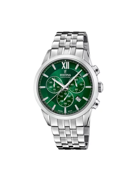 FESTINA Analogové hodinky Chronograph Chrono Swiss Made' zelená